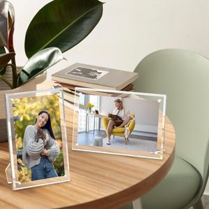 Cadres photo en <span class=keywords><strong>acrylique</strong></span>, cadres photo transparents avec support, cadre magnétique transparent flottant, cadeau pour la décoration de bureau à domicile - Product Image 4