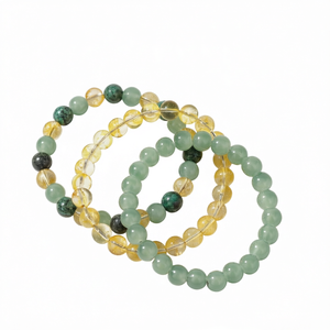 Bracelet en pierres naturelles perlées, 8 mm, perles rondes, bijoux en pierres précieuses, aventurine verte, citrine jaune, œil de tigre, cadeau - Product Image 1