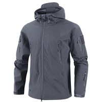 Tenues d'hiver tactiques d'extérieur pour hommes, veste imperméable, pantalon, ensemble de manteaux à capuche, fermeture éclair, teinture unie