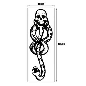 Nueva moda Tribal cuerpo temporal Sexy Cool Black Skeleton Skull Snake Tattoo Sticker - Product Image 3