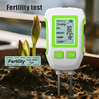 Testeur numérique de sol KONLEN 5-en-1 pour l'analyse de la fertilité du pH, double sonde d'humidité (0-90% HR), température (-10°C-90°C), mètre pour