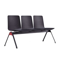 Chaise d'attente en rangée avec dossier en plastique/PU et pieds en métal, design moderne et nouveau