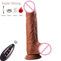 Super Sterke Telescopische Vibrator Realistische Dildo Voor Vrouwen Masturbator Grote Verwarming Anale Dildo Dick Phalos Penis Adult Sex Toys