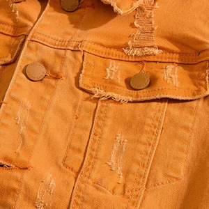 Gilet en jean Vintage pour hommes, <span class=keywords><strong>Orange</strong></span> <span class=keywords><strong>sans</strong></span> manches, vêtement en Denim, mode automne - Product Image 4