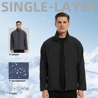 Nouveaux produits explosifs Veste softshell imperméable coupe-vent respirante à col montant et fermeture éclair pour les sports de plein air