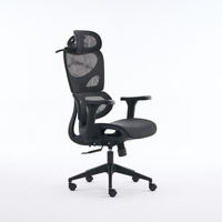 Chaise de bureau ergonomique haut de gamme à dossier fendu, avec maille respirante double couche, appui-tête réglable et soutien lombaire, pivotante