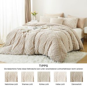 Ensemble <span class=keywords><strong>de</strong></span> <span class=keywords><strong>housse</strong></span> <span class=keywords><strong>de</strong></span> <span class=keywords><strong>couette</strong></span> trois pièces quatre saisons, tissu texturé, <span class=keywords><strong>housse</strong></span> <span class=keywords><strong>de</strong></span> <span class=keywords><strong>couette</strong></span> personnalisée unie - Product Image 3