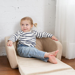 Giving Tree <b>Kids</b> <b>Sofa</b> Foldable Corduroy Chair For Toddlers 2 Years And Above With Handrails - Product Image 1