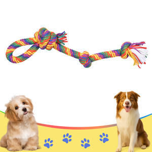 All'ingrosso della fabbrica resistente al morso corda intrecciata giocattolo interattivo per animali domestici giocattoli di colore arcobaleno corda per cani di grandi dimensioni - Product Image 1