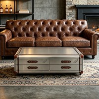 Table Basse Industrielle en Aluminium Style LOFT pour Vente en Gros – Rétro, Personnalisable, pour KTV, Bar, Hôtel, Café, Salon, Club – Meuble Métallique