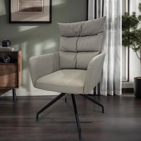Fauteuil de bureau moderne pivotant avec dossier métallique, idéal pour la maison, le salon, la salle de maquillage ou l'utilisation informatique