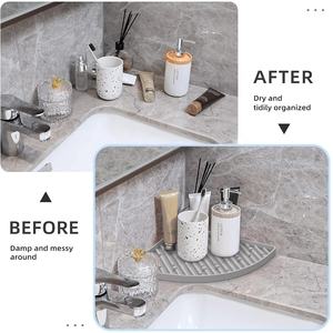Support <span class=keywords><strong>d</strong></span>'<span class=keywords><strong>angle</strong></span> en silicone pour évier, porte-savon, organisateur de plateau en silicone pour salle de bain/douche ou évier de cuisine - Product Image 2