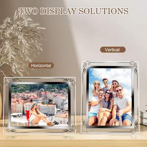 Cadre photo en verre cristal doré personnalisé 4x6 5x7 8x10 pour affichage sur table, vertical ou horizontal - Product Image 5