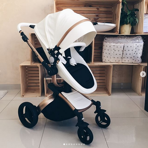 Passeggino 3 in 1 in Pelle PU a Forma di Uovo con Seduta Alta, Sistema da Viaggio Pieghevole con Seggiolino Auto EN 1888 - Product Image 2