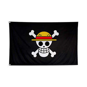 Bandera de pirata <span class=keywords><strong>con</strong></span> arandelas de latón, hueso viejo y escalofriante, personalizada, 3x5 pies - Product Image 3