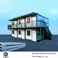 Bureau modulaire à deux étages en conteneur, maison préfabriquée ignifuge en conteneur pour chantier de construction, utilisation comme salle de bain, livraison rapide