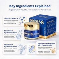 SNAP-8 GHK-Cu Niacinamide Kolagen Peptida Regeneratif Krim Wajah Pengencang Penghalang Kelembapan 50ml untuk Perawatan Kulit Harian