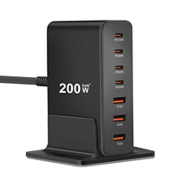 Station de charge USB 200W à 7 ports, concentrateur de charge rapide multi-appareils avec protection de sécurité intelligente pour la maison et le bureau
