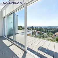 Porte coulissante de patio en aluminium insonorisée ROGENILAN pour l'extérieur, double vitrage, verre trempé, pour maisons
