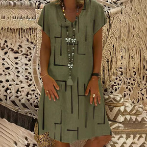 Robe à col en V imprimée <span class=keywords><strong>Vova</strong></span> <span class=keywords><strong>grande</strong></span> <span class=keywords><strong>taille</strong></span> pour femmes, vente chaude - Product Image 4