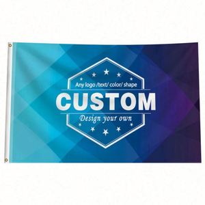 Qiyang Good Quality Digital Printing Any Size Any logo Any Color Advertising Promotional Blue Custom <b>Flags</b>, Banners - Product Image 2