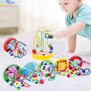 Jouet labyrinthe à perles pour tout-petits, perles colorées en bois, jeu de montagnes russes, jouets éducatifs, jouet à perles en bois - Product Image 2