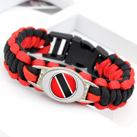 Vente en gros Bracelets en alliage tissé à la main en nylon personnalisé Drapeaux métalliques pour hommes et femmes