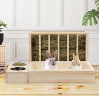 Meilleures ventes : mangeoire à foin pour lapin 3 en 1 avec bac à litière, mangeoire à foin en bois pour lapin, porte-foin pour cobaye