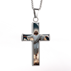 תליון צלב מותאם אישית giveluck שרשרת דתית קסם עם שרף תמונה בתוך מתנה למאמינים הסיטונאי - Product Image 4