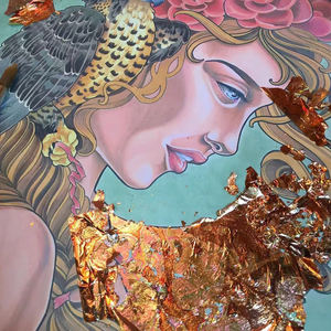 14 * 14cm多彩な金箔イタリアの模造金属箔シート50個/小冊子アート絵画アート用 - Product Image 4