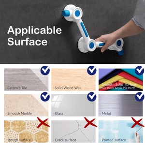 Ducha personalizada, <span class=keywords><strong>baño</strong></span>, manija montada en la pared, equilibrio, bloqueo de asistencia, <span class=keywords><strong>antideslizante</strong></span>, doble seguridad, ventosa de plástico, barra de agarre - Product Image 3