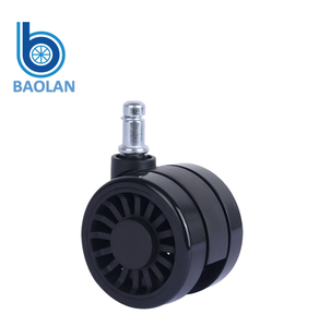 Moderne Schwarze Baolan Möbelrollen mit Drehfunktion, Höhenverstellbar, PU+PA+Stahl-Räder, 35-40kg Tragfähigkeit, Gewindestift ohne Bremse - Product Image 1