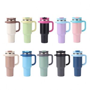New Design Large-Capacity 40oz Double Wall Insulated <b>Cup</b> <b>Straw</b> <b>Cup</b> Stainless Steel Water Bottle With Handle - Product Image 3
