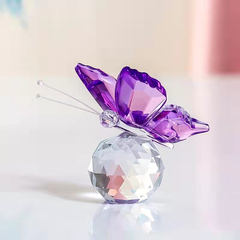 Wholesale colorful Crystal ornament Butterfly For Crystal Wedding Gift