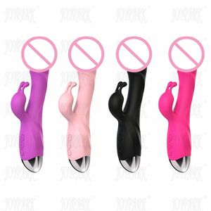 JoyPark USB şarj edilebilir seks oyuncak mastürbasyon G nokta odak 10-Speed IPX5 su geçirmez olmayan lateks silikon tavşan vibratör kadınlar için - Product Image 2