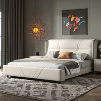 Hochwertiges Italienisches Luxus-Kingsize-Bett von HAOYU Neues Designer Modernes Design Weiches Leder Holzrahmen Schlafzimmermöbel