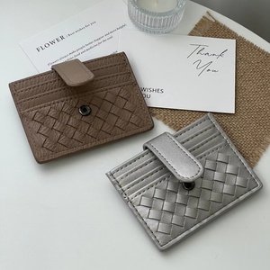 Factory Price <b>Slim</b> Fine Leather Unisex ID Credit <b>Card</b> Name Business Waterproof Portable <b>Card</b> <b>Holder</b> Wallet - Product Image 5