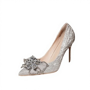 Tacones de aguja dorados de lujo con cristales de diamantes de imitación, antideslizantes, de 6CM/8CM/10CM, para boda, primavera/verano, de moda, con cobertura alta - Product Image 3