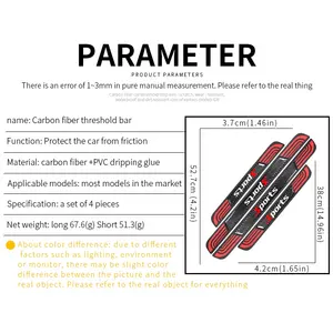 Kustom Pabrik logo Universal serat karbon antigores pelindung pintu mobil otomatis pelat lecet pintu mobil Strip pelindung ambang pintu