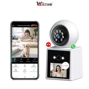 Wistino 6MP Dual Lens Dual Screen Video Call Camera Two Way Voice Full Color Night Vision Indoor Wifi Smart Camera