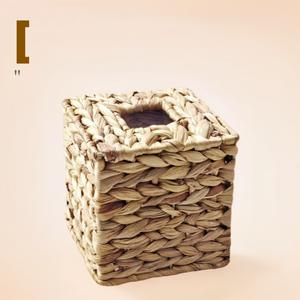 Caja de pañuelos tejida a mano con paja para decoración del hogar, oficina, habitación de hotel, cesta de almacenamiento multiusos para escritorio, color natural RD235076 - Product Image 1