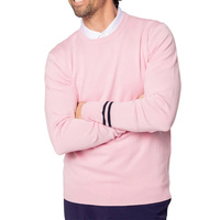 Vente en gros de pulls personnalisés en coton doux pour hommes, respirants, fins et légers, pour l'automne et l'hiver, style preppy, col rond, haut de gamme