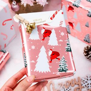 Christmas Reversible Wrapping Paper Pink Metallic Santa Tree Snowfield Design 17x33 Feet 46.8 Sq Ft Recyclable - Product Image 4
