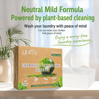 Feuilles de lessive zéro déchet sans plastique, sans liquide, ultra concentrées aux enzymes, à dissolution rapide, douces pour la peau, format voyage