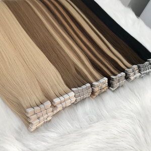 All'ingrosso russo vergine Remy capelli sottile nastro adesivo <span class=keywords><strong>a</strong></span> <span class=keywords><strong>metà</strong></span> nascosto doppio disegnato capelli umani extension - Product Image 1