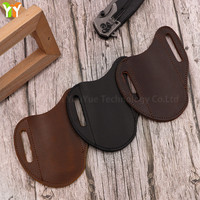 Gaine de couteau pliant en cuir véritable pour ceinture étui de couteau pliant d'extérieur étui de couteau compact accessoires de chasse