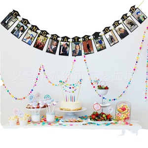 Graduation Photo <b>Banner</b> Letter Flag Black Diy Customized Party Decoration For Graduation Celebration - Product Image 5