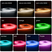 Bande LED COB flexible 2,7 mm blanc chaud multicolore pour la décoration de la pièce, de la voiture, de la télévision, 480 LED/m, dimmable 3V 5V 12V, bande lumineuse COB 3 mm