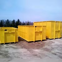 Conteneur de déchets mixtes C&D de 20 yards, bac de chantier et de démolition, conteneur de déchets mixtes à roulettes, conteneur de recyclage
