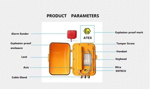 Loa và đèn hiệu Explosion Proof điện thoại hệ thống <span class=keywords><strong>intercom</strong></span> Điện thoại công nghiệp Wall Mount trackside điện thoại kntech knex5 - Product Image 3